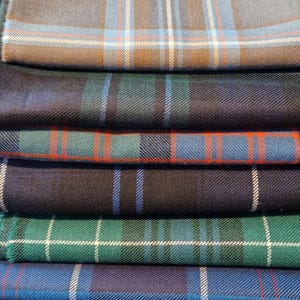 Tartan / Plaid Fabric per metre 100% Pure New Wool