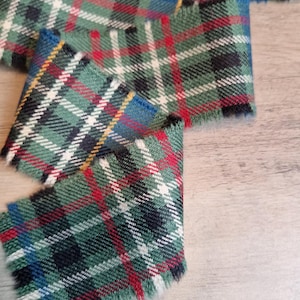 Scott Muted 100% Reine Schurwolle Tartan/Plaid Selbst Fransen Band 180cmx5.5 cm
