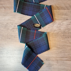 MacKenzie Modern 100% Wool Tartan/Plaid Self Fringed Handfasting Ribbon 140cmx7cm