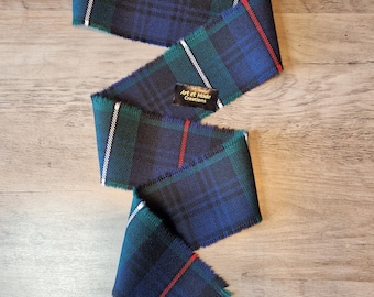MacKenzie Modern 100% Wool Tartan/Plaid Self Fringed Handfasting Ribbon 140cmx7cm