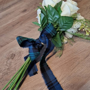 Kerr Hunting Ancient 100% lã tartan/xadrez com fita com franjas