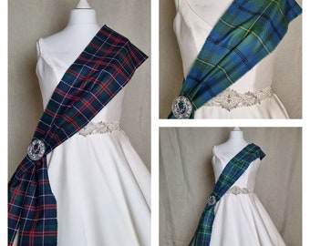 Tartan/Plaid  Sash made to order in over 400 Tartans with 100% Pure New Wool