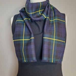 "Gorton Clan Moderner Tartan/Plaid-Schal aus 100% Schurwolle hergestellt 150cmx24cm."