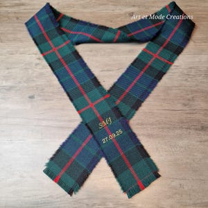 Gunn Modern 100% Wool Tartan/Plaid Self Fringed Handfasting Ribbon 140cmx7cm