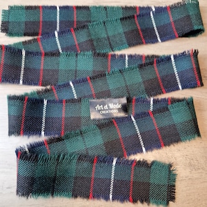 Galbraith/Mitchell/Russell/Hunter Modern 100% lã pura tartan/xadrez fita com franjas