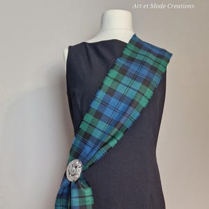 Blackwatch Antike Alte Farben 100% Reine Wolle Scottish Tartan / Plaid Selbst Fransen Schärpe 250cmx14.5 cm