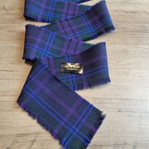 Spirit of Scotland Modern 100% Pure New Wool Tartan/Plaid Self Fringed Handfasting Ribbon 140cmx7cm