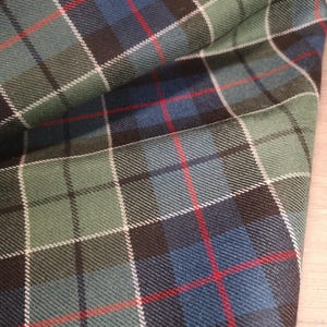 Colquhoun Muted Scottish Tartan / Plaid 100% Wool Fabric Offcut Perfect For Craft Projects, Upholstery and Patchwork 55cmx55cm