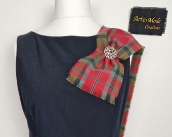 MacNaughton verweerde 100% zuivere scheerwol Schotse tartan/geruite minisjerp 110 x 14,5 cm