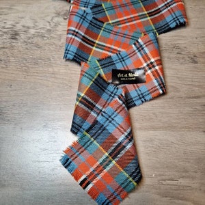 Kidd Ancient 100% Pure Wool Tartan/Plaid Self Fringed Handfasting Ribbon 140cmx7cm