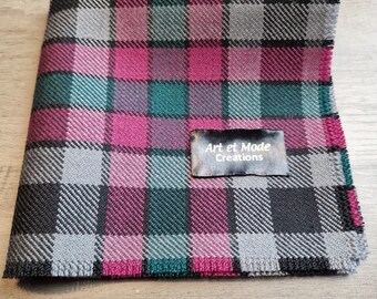Borthwick Tartan/Plaid Open Fringe Pocket Square 100% Pure New Wool 27cmx27cm