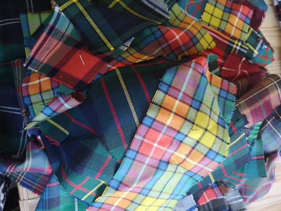 Tartan material offcuts discount