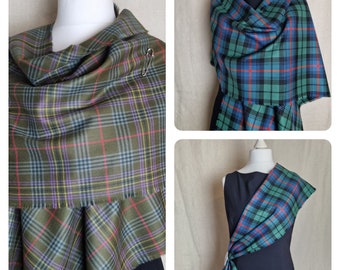 Shawl/Stole ,Made to order in your choice of 100% Pure New Wool Tartan/Plaid 200cmx45cm