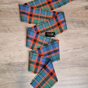 Nicholson Hunting Ancient 100% Wool Tartan/Plaid Self Fringed Handfasting Ribbon 140cmx7cm