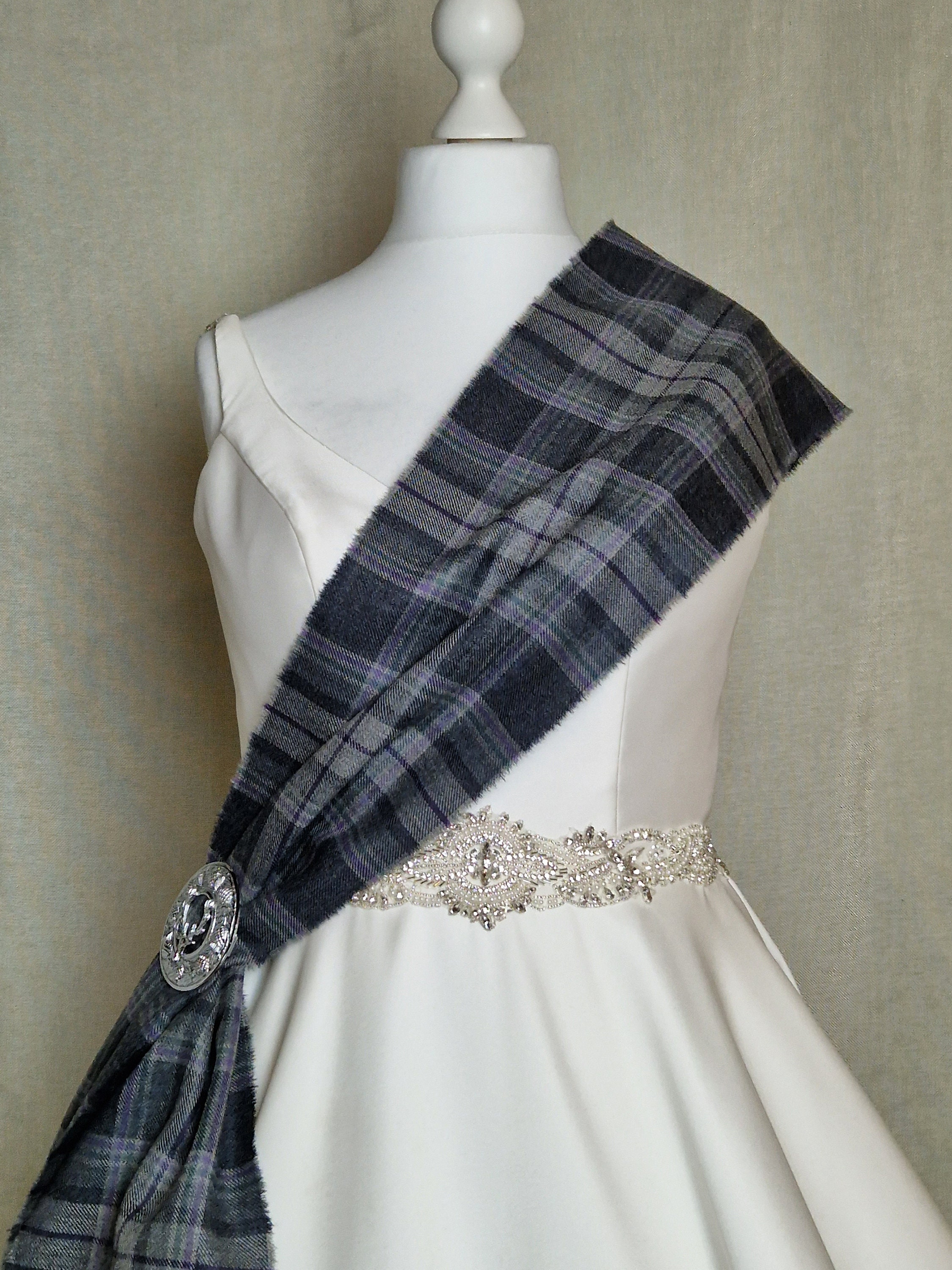 grey sash for dress Quartz Bridesmaid Accessories Size Kids