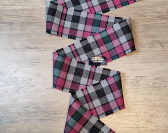 100 % pure laine Tartan/Plaid ruban à franges à la main Borthwick 140 cm x 7 cm