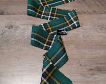 Irish National 100 % laine écossais/tartane ruban à franges à la main 140 cm x 7 cm