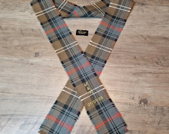Sutherland Old Weathered 100% Wool Tartan/Plaid Self Fringed Handfasting Ribbon 140cmx7cm