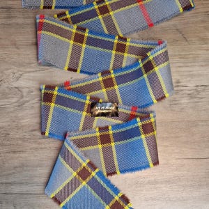 Balfour Ancient 100% Pure New Wool Tartan/ Plaid Self Fringed Handfasting Tie or Binding Ribbon 140cmx7cm
