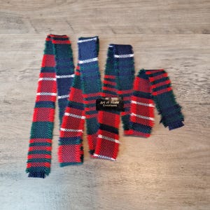 Fita de franjas abertas Wilson Modern 100% lã pura tartan/xadrez 105 cm x 4 cm