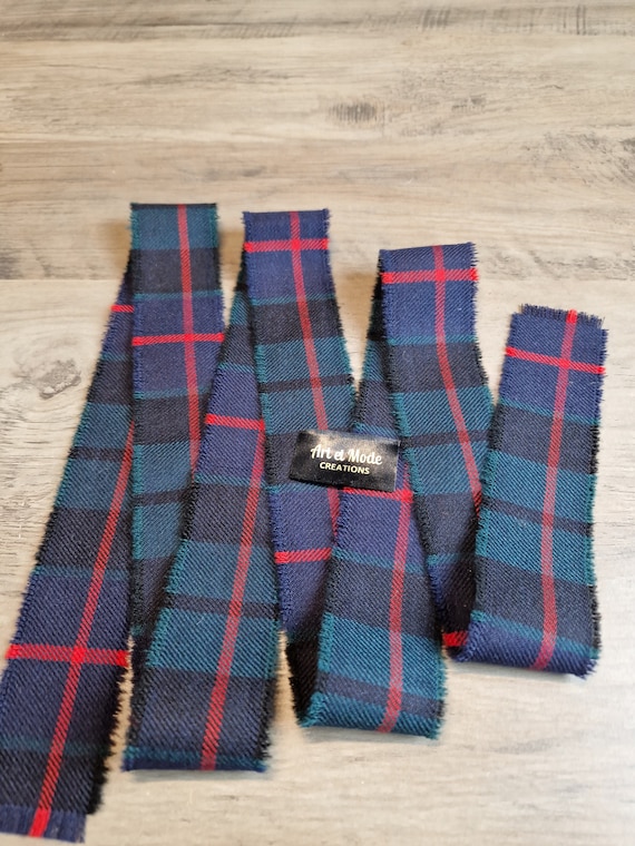 Morrison Modern 100 Wool Tartan plaid Ribbon 114cmx4cm Etsy Canada