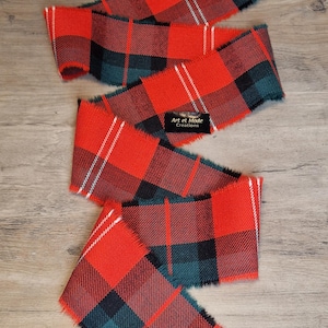 Nisbet Modern 100% Wool Tartan/Plaid Self Fringed Handfasting Ribbon 140cmx7cm