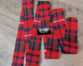 MacKinnon Modern 100% Pure Wool Tartan/Plaid Self Fringed Ribbon