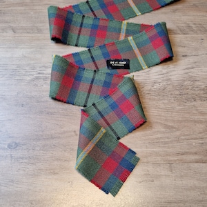 County Mayo 100% Wool Tartan/Plaid Self Fringed Handfasting Tie or Binding Ribbon 140cmx7cm