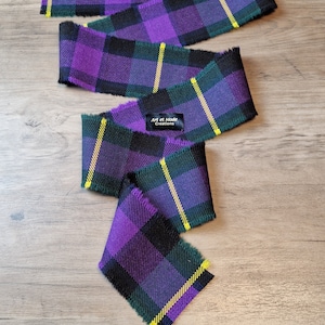 Martin Modern 100% Pure New Wool Tartan/Plaid Self Fringed Handfasting Ribbon 140cmx7cm