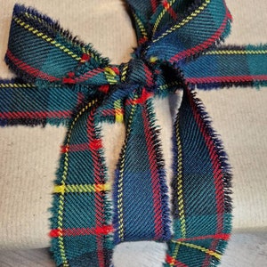 MacLaren Modern 100% Wool Tartan/Plaid Self Fringed Ribbon 110cmx2.5cm