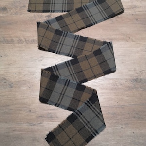 Cravate ou ruban de reliure à franges autoportantes Blackwatch 100 % laine écossaise/tartan 140 cm x 7 cm