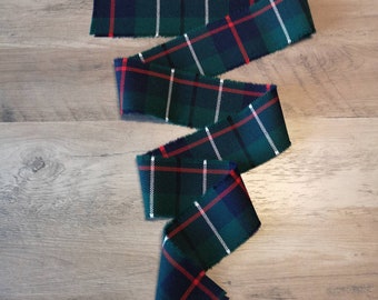 Duncan Modern 100% Wool Tartan/Plaid Self Fringed Handfasting Ribbon 140cmx7cm