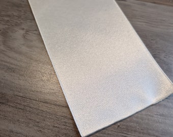 Cinta de satén marfil o blanco para matrimonio sin encaje, 140 cm x 7 cm