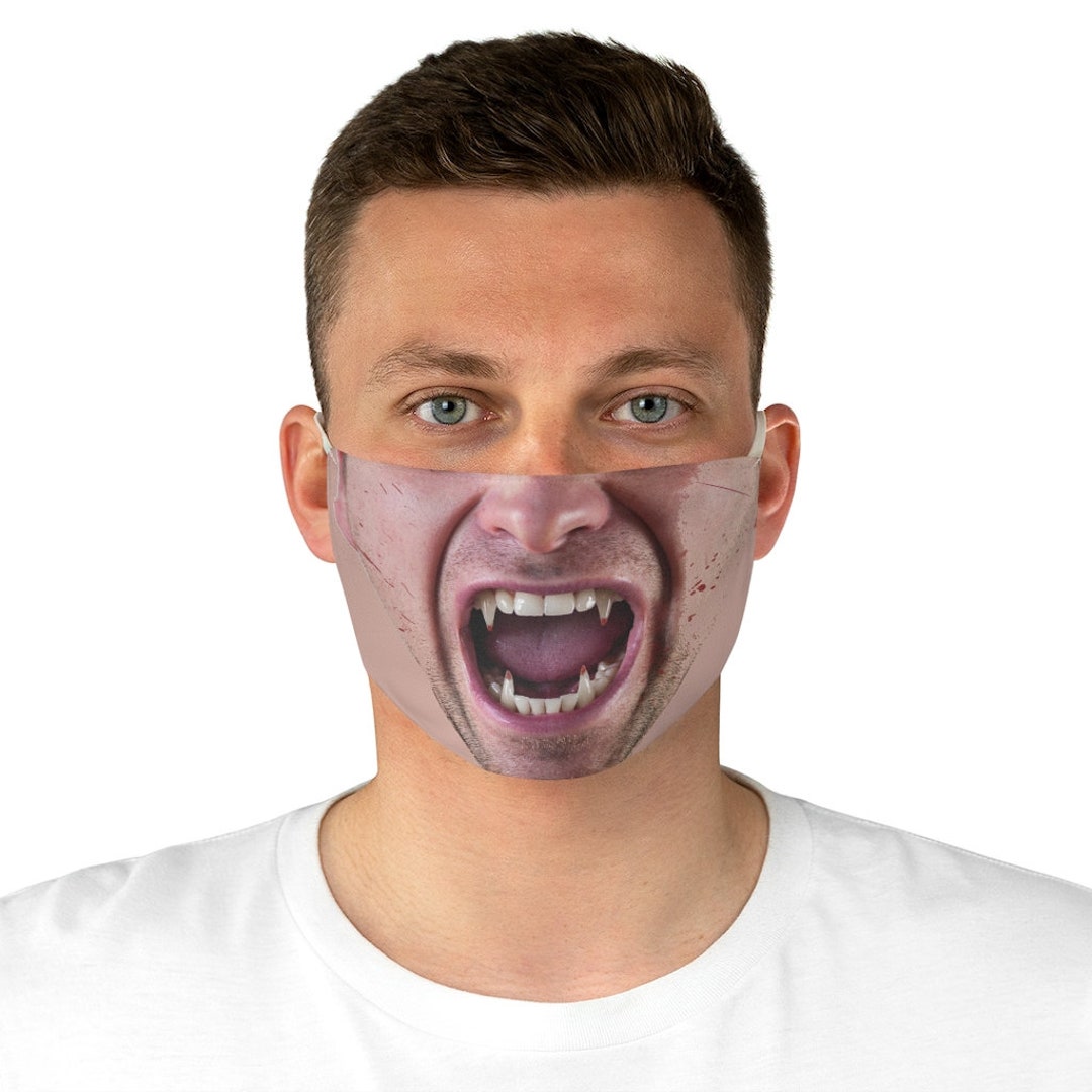 Halloween Face Mask Vampire Mask With Elastic Loops Fall Etsy