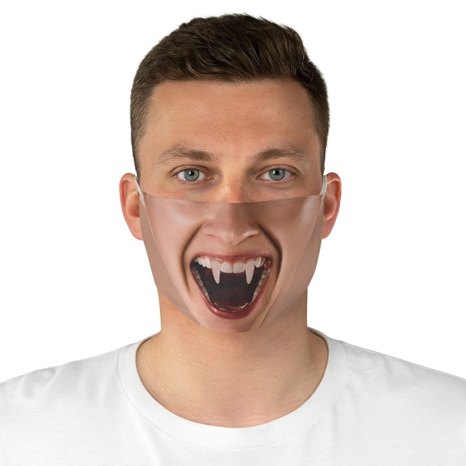 Halloween Vampire Face Mask Teeth Mouth Fabric Face Mask Etsy