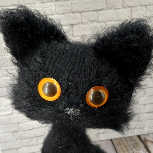 Handmade black cat | amigurumi | Cute cat | sitting cat | figurine cat