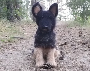 Handmade Crocheted German Shepherd Stuffed Dog | Personalized Gift
