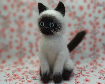 Handmade Mohair Siamese Cat | Personalized Crochet Cat Plush