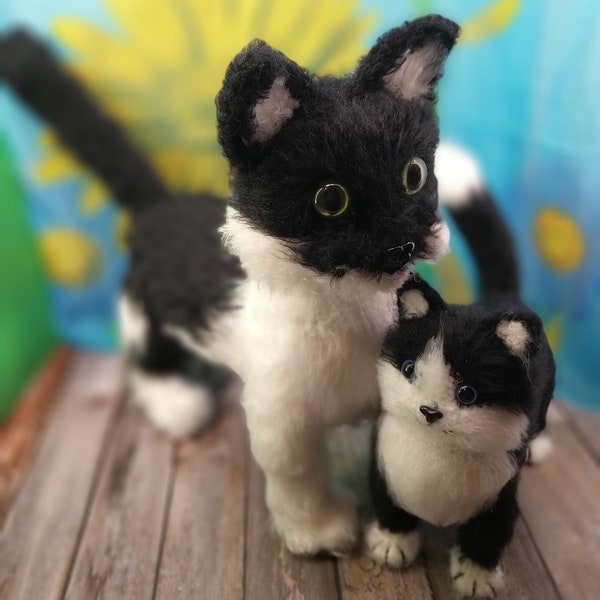 Crochet pattern | Realistic | Black and white Cat | balcak cat | white cat | amigurumi | Tuxedo | cat | pdf