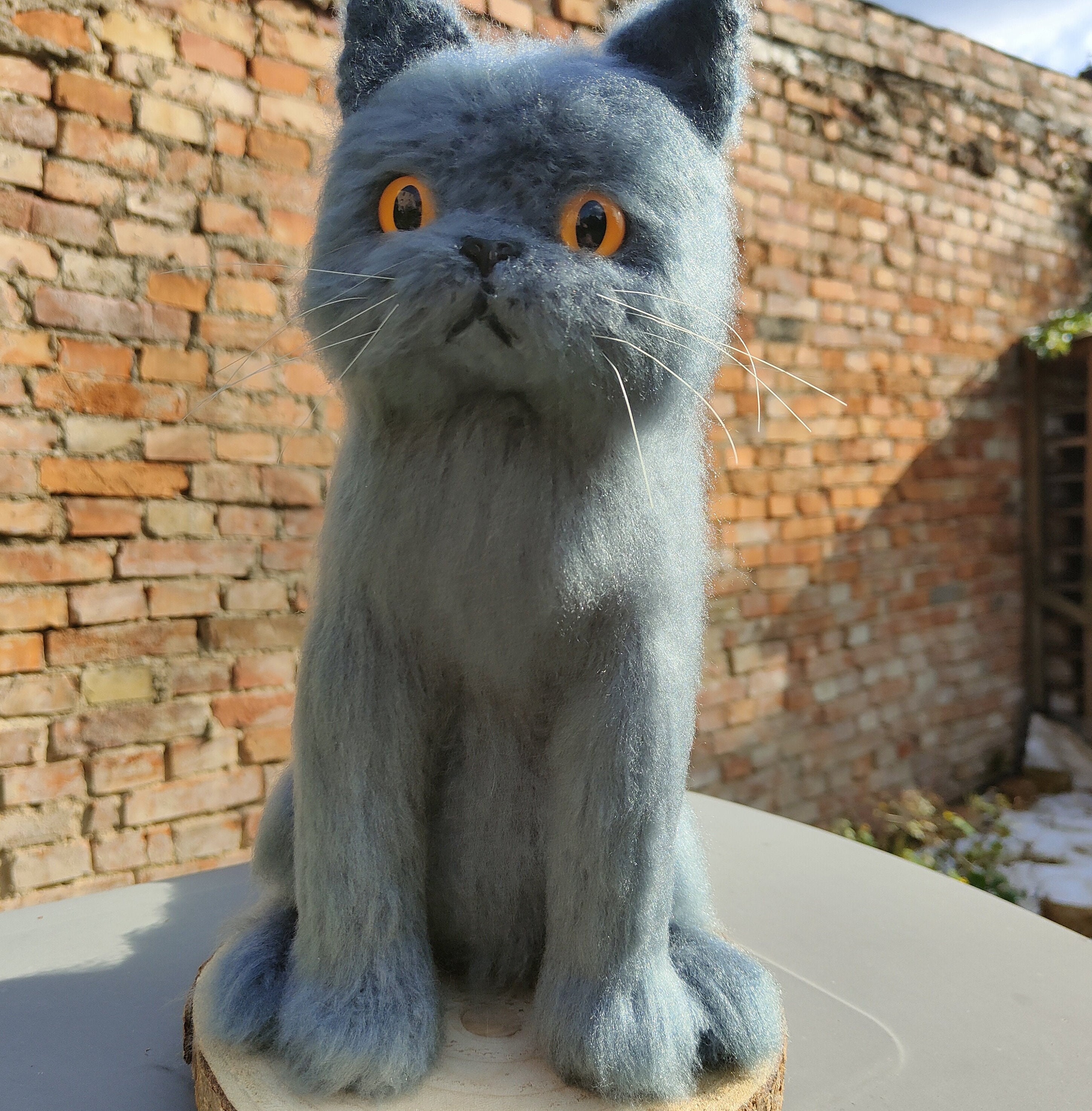 手作りブリティッシュショートヘア猫｜特注ぬいぐるみ子猫（グレー