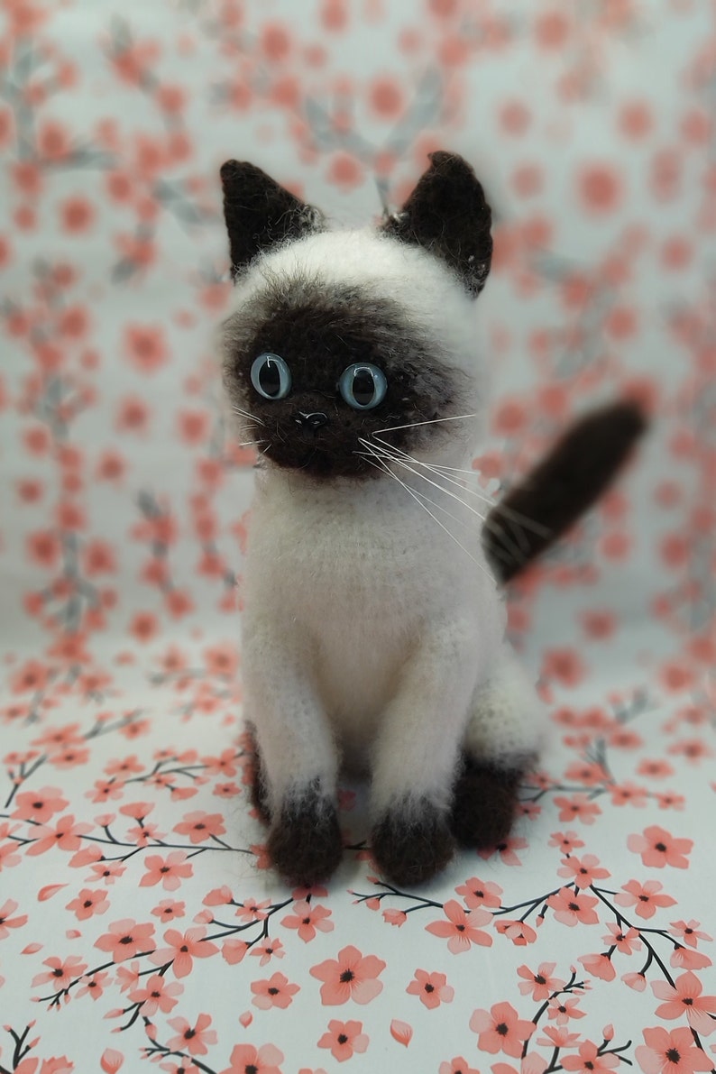Siamese cat amigurumi crochet pattern Realistic cat cats handmade PDF DIY Tutorial Instruction crochet lover cats image 3