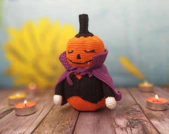 Crochet Pattern Halloween PUMPKIN English Deutsche Spanish Polish PDF
