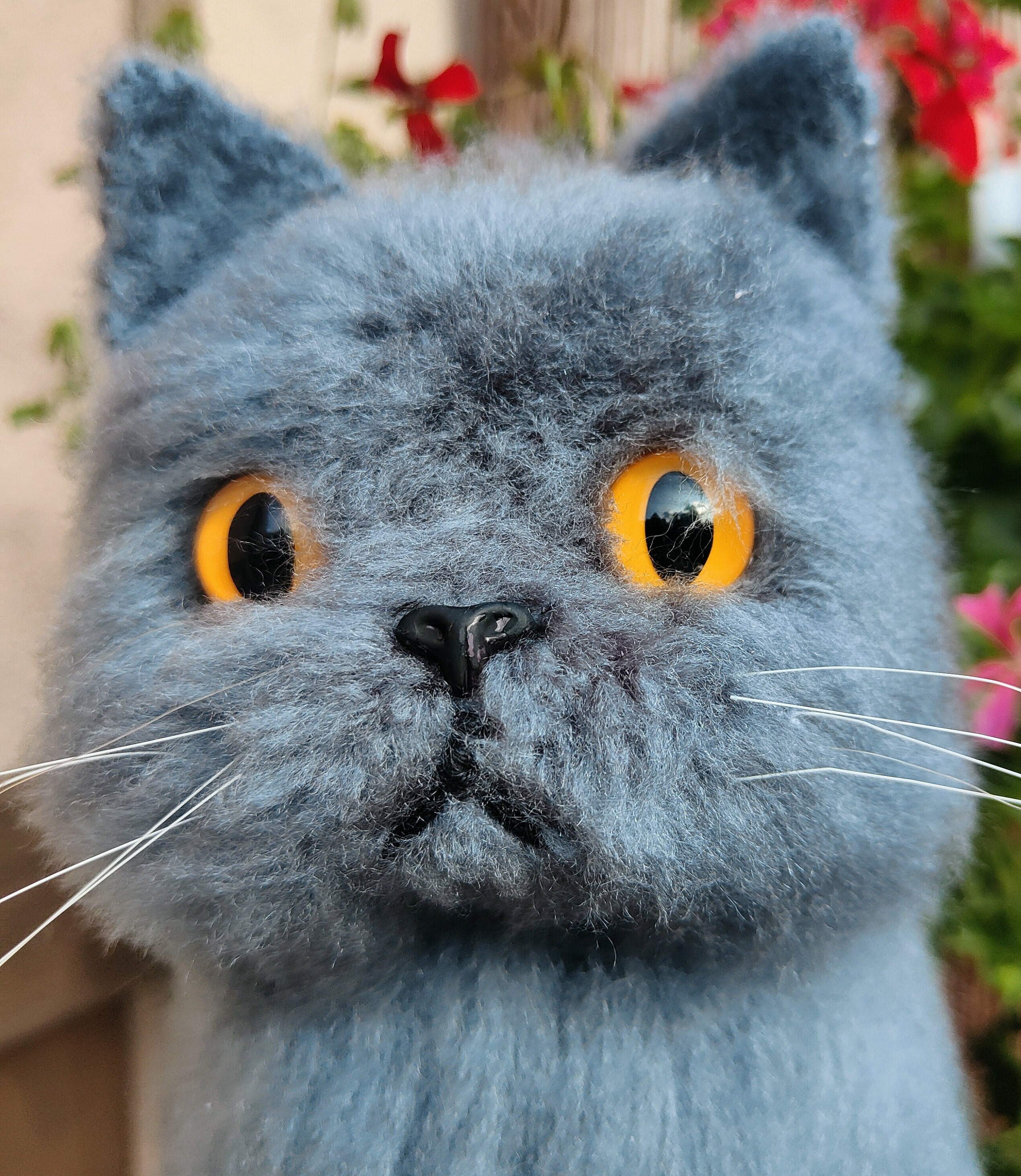 手作りブリティッシュショートヘア猫｜特注ぬいぐるみ子猫（グレー