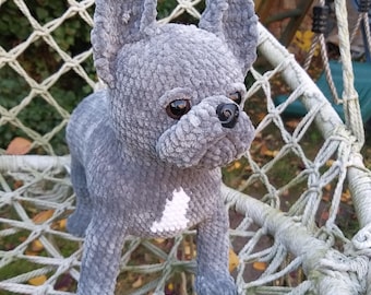 Handmade Crocheted Bulldog Plush: Personalized Dog Lover Gift