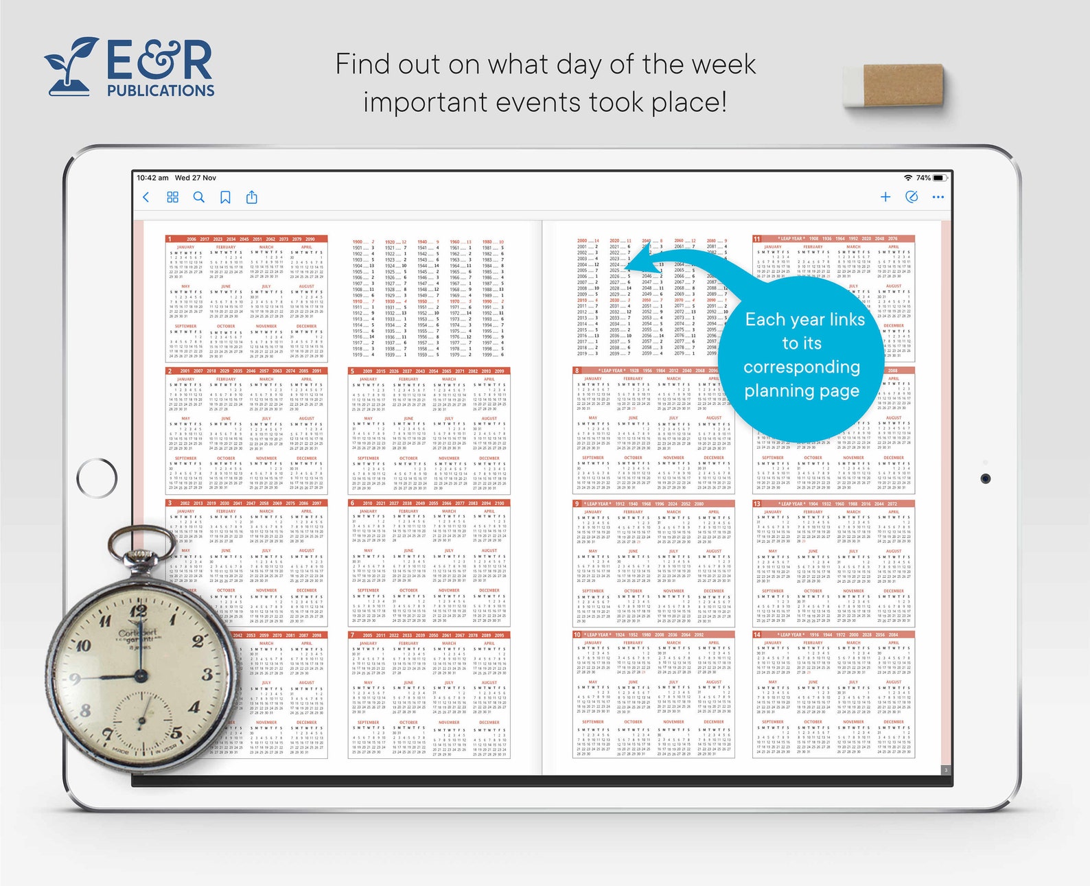 Digital Perpetual Calendar Notebook Etsy
