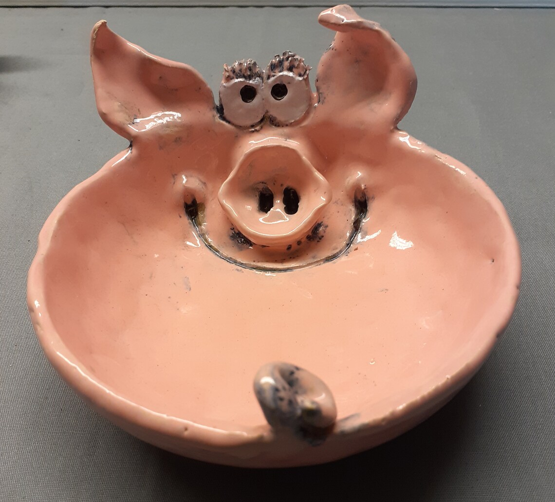 Ceramic bowl pig ceramic sculpture ceramic figurine Etsy