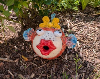 medium ceramic fish, gargoyle,