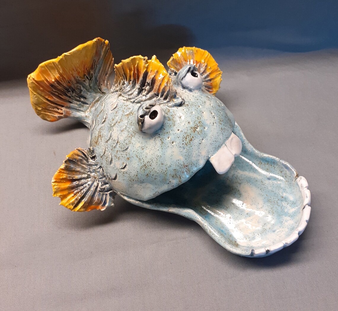 Fish bowl ceramic fish unique gift ceramic sculpture Etsy