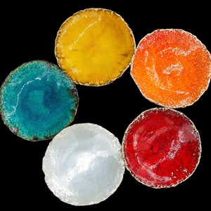 Ceramic glazed plate - polished colors