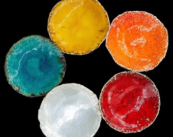 Talerz ceramiczny szkliwiony - kolory polerowane